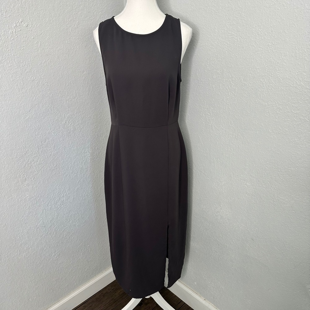 Everly Womens Charcoal Sleeveless Sheath Dress Party Cocktail Career‎